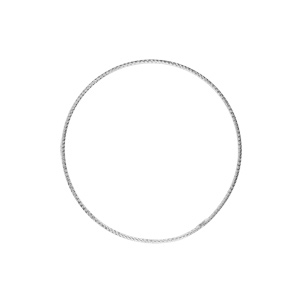 Bracelet jonc en argent rhodié  fil 1,5mm diamanté 62mm