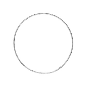 Bracelet jonc en argent rhodié  fil 1,5mm diamanté 66mm