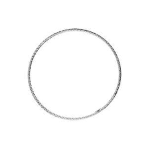 Bracelet jonc en argent rhodié fil 2,00mm diamanté 62mm