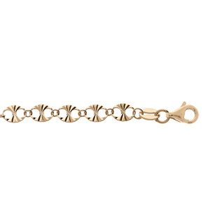 Bracelet en argent et dorure jaune pastilles diamantés 16+3cm