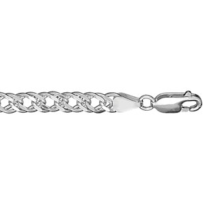 Bracelet en argent chaîne double mailles croisées souples – largeur 5,5mm et longueur 18cm