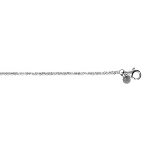 Bracelet en argent rhodié riviere d’oxydes blanc sertis diamètre 2.5mm 16+3cm