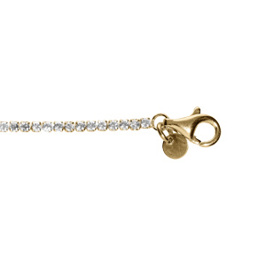 Bracelet argent doré riviere oxydes blanc sertis diamètre 2.5mm réglable 16 à 19cm