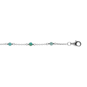 Bracelet en argent rhodié pierre amazonite véritable 16+2cm