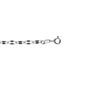 Bracelet argent rhodié olives résine noires réglable 15 à 18cm