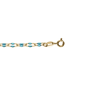 Bracelet argent doré olives résine bleu translucide réglable 15 à 18cm