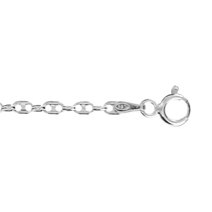 Bracelet en argent chaîne maille grains de café longueur 18cm