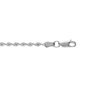 Bracelet en argent chaîne vrille largeur 3mm et longueur 17cm