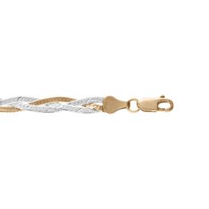 Bracelet en argent et dorure jaune tresse 18cm