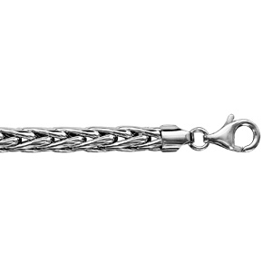 Bracelet en argent rhodié chaîne maille palmier – longueur 19cm