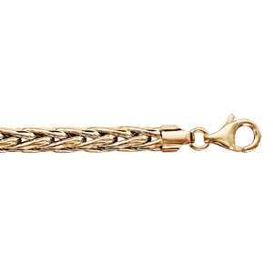 Bracelet en argent et dorure jaune maille palmier 19cm