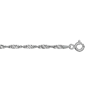 Bracelet en argent chaîne maille Singapour - largeur 2,2mm et longueur 18cm