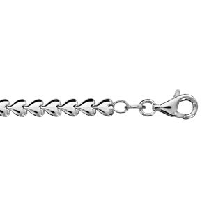 Bracelet en argent rhodié multi coeurs 16cm + 3cm