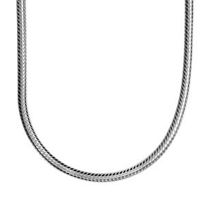 Chaîne en argent maille tube diamètre 2mm et longueur 40cm
