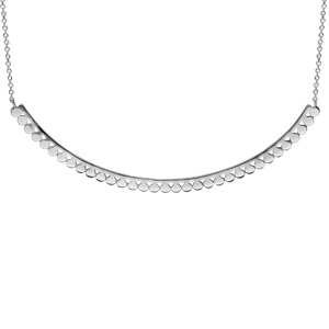 Collier en argent rhodié boheme avec pendentif pastilles lisses longueur 40+4cm