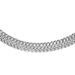 Collier en argent massif rhodié maille queue de renard 42cm