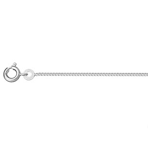 Chaîne en argent rhodié maille serrée largeur 1,2mm et longueur 50cm