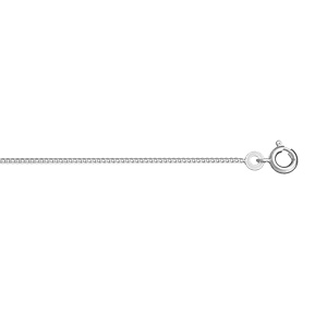 Chaîne en argent rhodié maille serrée largeur 1,2mm et longueur 38cm
