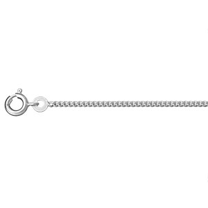 Chaîne en argent rhodié maille serrée largeur 1,8mm et longueur 50cm