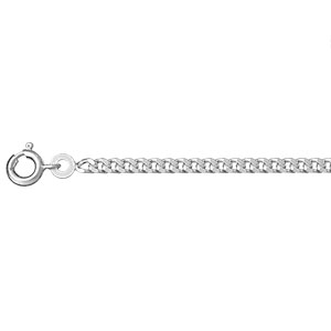 Chaîne en argent rhodié maille serrée largeur 2,5mm et longueur 55cm