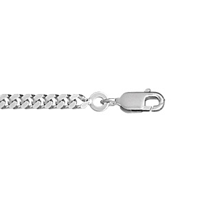 Chaîne en argent rhodié maille serrée largeur 2.7m et longueur 50cm