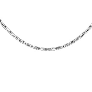Chaîne en argent rhodié maille paloma 1mm - longueur 42cm