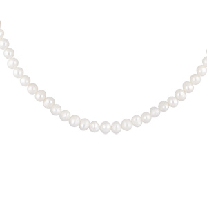 Collier en argent rhodié Perles de culture d'eau douce 5mm irrégulière 50+5cm