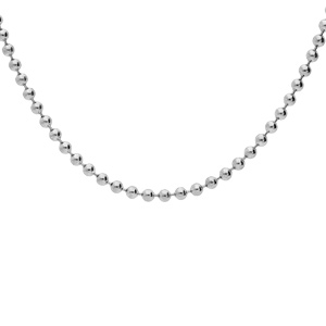 Collier en argent rhodié chaîne boules 2.2mm longueur 55cm