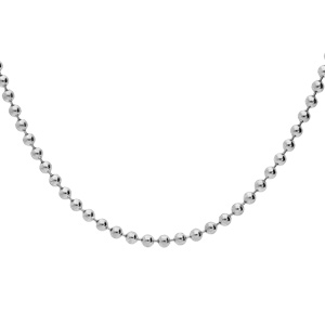 Collier en argent rhodié chaîne boules 2.2mm longueur 60cm