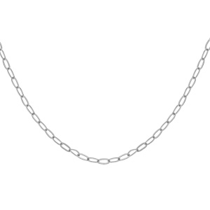 Chaîne en argent rhodié maille rectangulaire largeur 1,8mm longueur 40cm