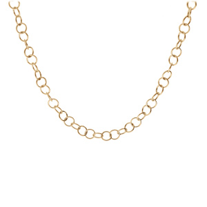 Chaîne en argent et dorure jaune maille jaseron longueur 45cm réglable