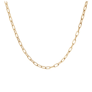 Chaîne en argent et dorure jaune maille rectangulaire longueur 40+5cm