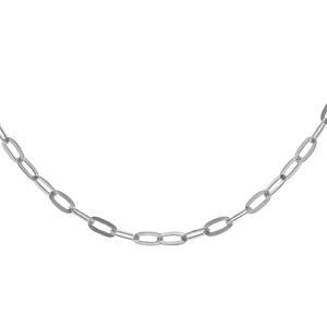 Chaîne en argent rhodié maille rectangulaire largeur 2,3mm longueur 40cm