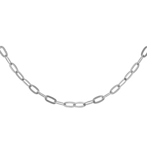 Chaîne en argent rhodié maille rectangulaire largeur 2,3mm longueur 45cm