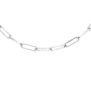 Collier en argent rhodié maille rectangulaire 38+4cm