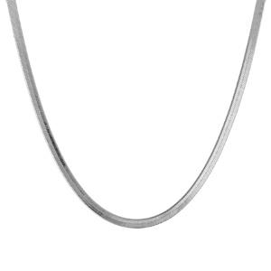 Collier en argent rhodié maille miroir longueur 42cm