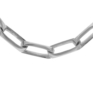 Collier en argent passivé maille rectangulaire longueur 55cm
