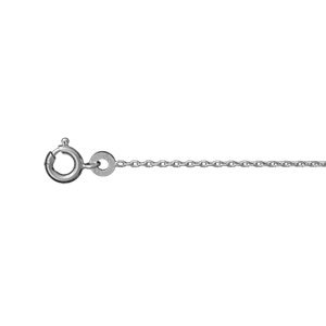 Chaîne en argent rhodié maille forçat largeur 1mm et longueur 45cm