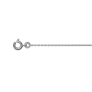 Chaîne en argent rhodié maille forçat largeur 1mm et longueur 50cm
