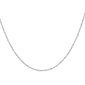 Chaîne en argent rhodié maille alternée fantaisie 90+10cm