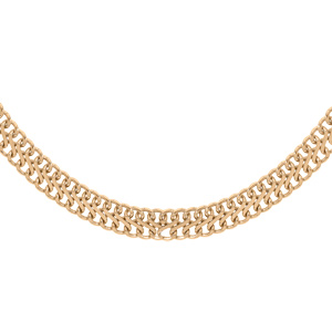 Collier en argent et dorure jaune maille plate 42cm