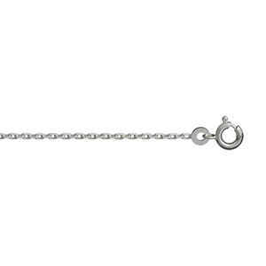 Chaîne en argent rhodié maille forçat largeur 1,5mm et longueur 45cm