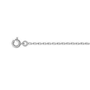 Chaîne en argent rhodié maille forçat largeur 2mm et longueur 40cm