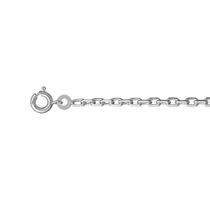 Chaîne en argent rhodié maille forçat largeur 2,5mm et longueur 45cm