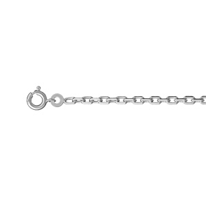 Chaîne en argent rhodié maille forçat largeur 2,5mm et longueur 50cm