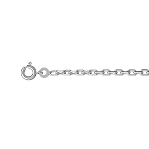 Chaîne en argent rhodié maille forçat largeur 2,5mm et longueur 55cm