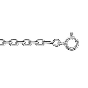 Chaîne en argent rhodié maille forçat largeur 2.7mm et longueur 55cm