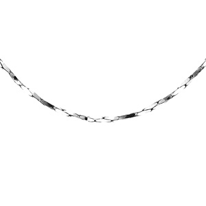 Chaîne en argent rhodié torsade diamanté épaisseur 0.6mm longueur 38cm