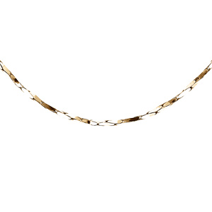 Chaîne en argent et dorure jaune torsade diamanté épaisseur 0.6mm longueur 38cm