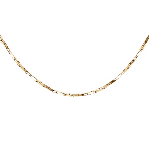 Chaîne en argent et dorure jaune torsade diamanté épaisseur 0.6mm longueur 40cm